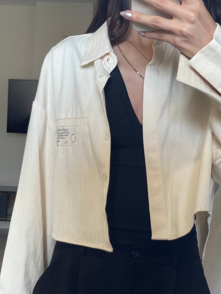 Kadın Keten Midi Ceket - Görsel 2