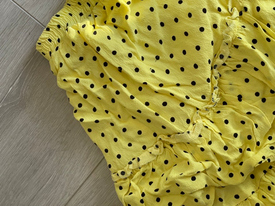 Sarı Puantiyeli Volanlı etek - Görsel 3
