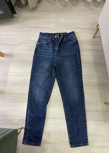 Lacivert Midi Denim Kadın Pantolon