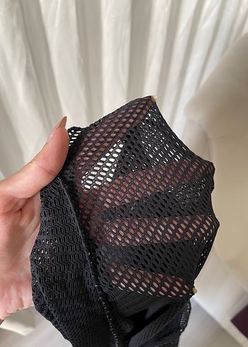 Siyah Drapeli Strappy plaj üstü - Görsel 2