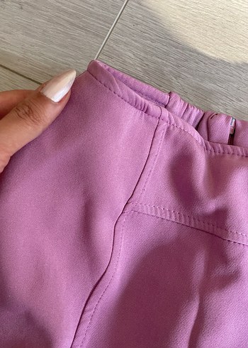 s Beden mor Renk Düğmeli pembe Mini Etek