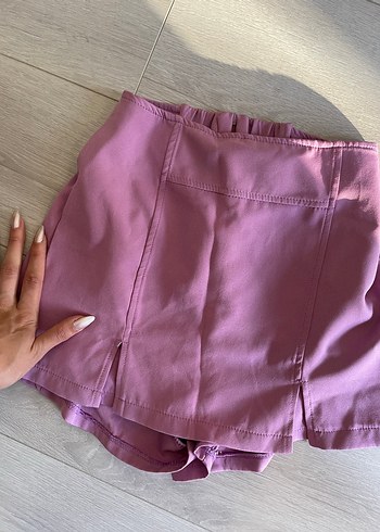 s Beden Düğmeli pembe Mini Etek