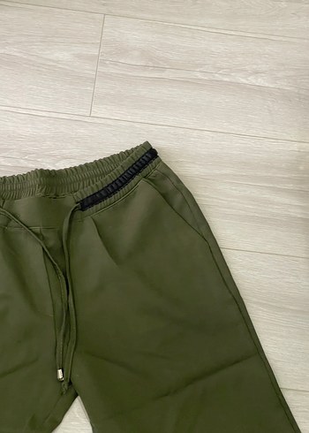 l Beden Kemer Detaylı Haki Kadın Kumaş Pantolon