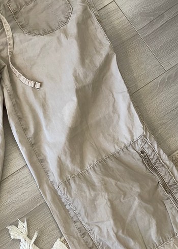 m Beden ten rengi Renk Y2k Bej Loose Fit Kadın Pantolon