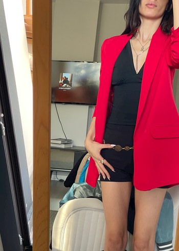 Kırmızı Kadın Blazer