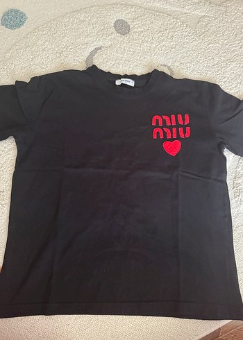 Miu Miu Siyah Miu Miu Nakışlı Tişört