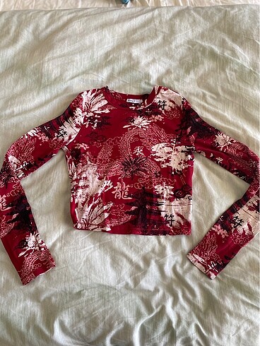 Kırmızı Bershka crop