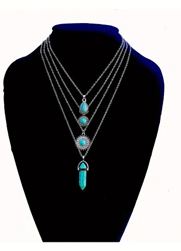 Diğer Boho tarzı turkuaz kolye (1 numara)