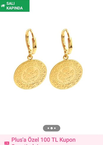 Altın Renkli Midi Uzunlukta Dantel Detaylı Bohem Küpe - Görsel 2