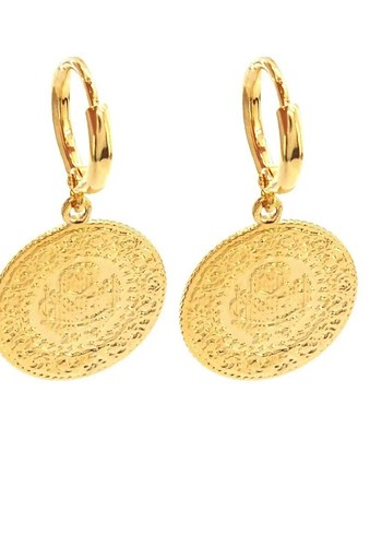 Altın Renkli Midi Uzunlukta Dantel Detaylı Bohem Küpe - Görsel 4