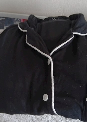 Siyah Kısa Kollu Kadın Pijama Takımı - Görsel 4