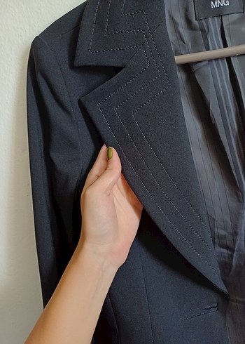 36 Beden Siyah Kadın Ofis Blazeri, Düğmeli, Normal Boy