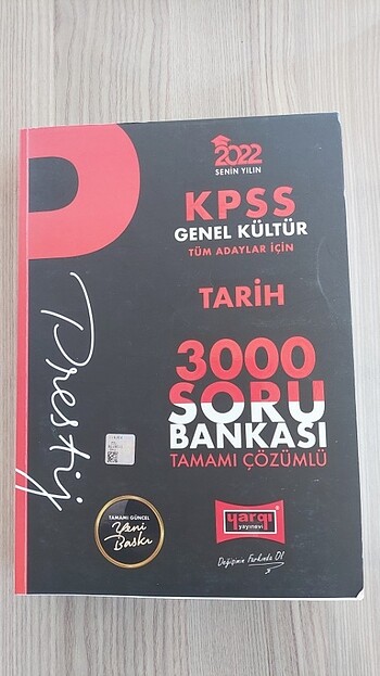 KPSS 2022 Yargı Yayınları Tarih 3000 Çözümlü Soru Bankası