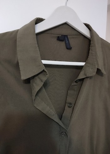 Düğmeli, Uzun Kollu Keten Kadın Gömlek - Görsel 3