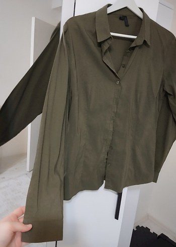 Düğmeli, Uzun Kollu Keten Kadın Gömlek - Görsel 2