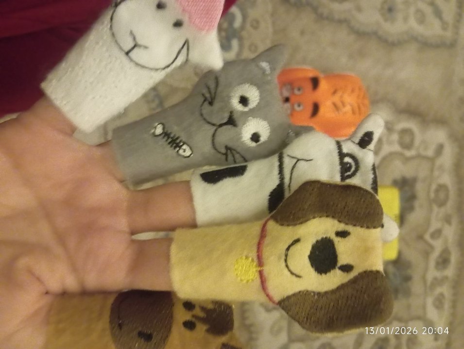 Renkli Hayvan Figürlü Parmak Kuklaları - Görsel 3