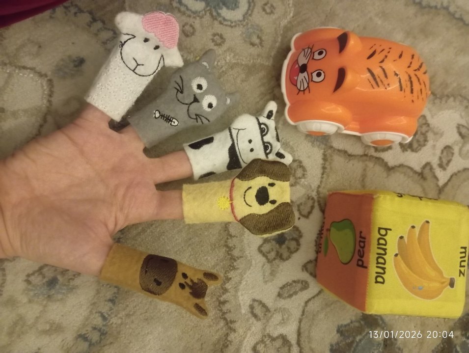 Renkli Hayvan Figürlü Parmak Kuklaları - Görsel 2