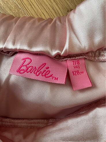 7 Yaş Beden Barbie Lisanslı Kız Çocuk Pembe Balon Tül Çiçekli Etek
