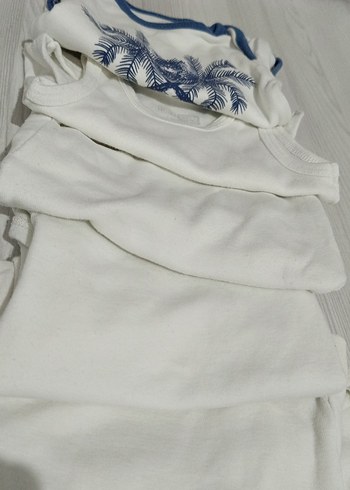 Beyaz Erkek Bebek Kolsuz Body - Görsel 2