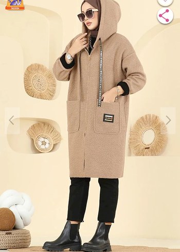 Kahverengi Uzun Sıcak Kadın Ceket - Görsel 3