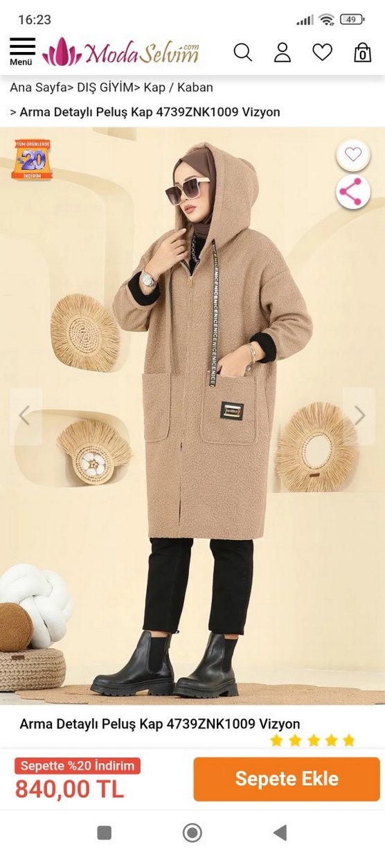 Kahverengi Uzun Sıcak Kadın Ceket - Görsel 3