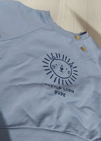 mavi Baskılı Erkek Bebek Uzun Kollu Takım - Görsel 3