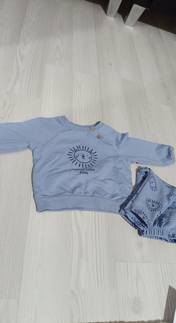 mavi Baskılı Erkek Bebek Uzun Kollu Takım - Görsel 2