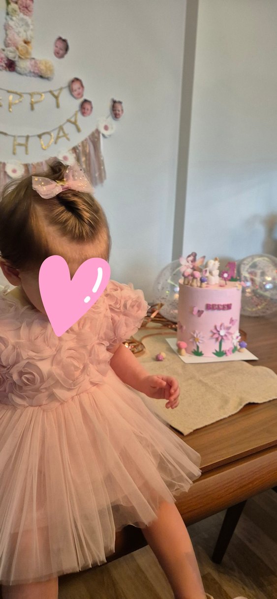 Pembe Fiyonklu Ayakkabı ve tüllü romper elbise - Görsel 2