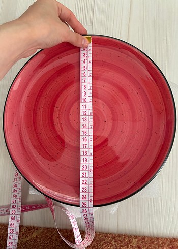 Diğer Kırmızı bonna porselen Tabak Seti 25 cm 6 adet