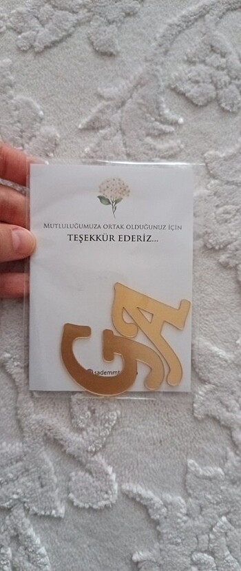 Arkası yapışkanlı harf  G ve A ve mum hediyeli - Görsel 4