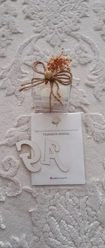 Arkası yapışkanlı harf  G ve A ve mum hediyeli - Görsel 7