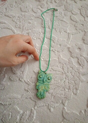 Seramik el yapımı baykuş kolye - Görsel 2