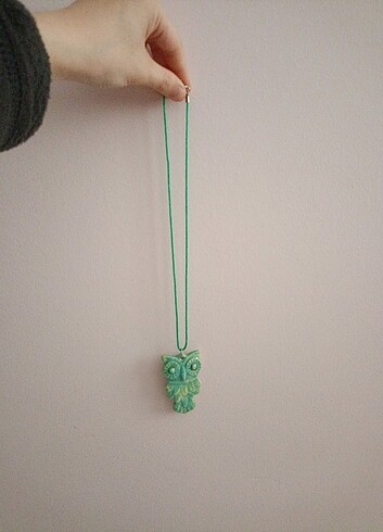 Seramik el yapımı baykuş kolye - Görsel 4