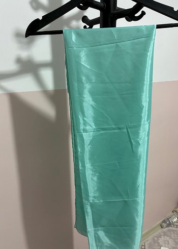 Turkuaz reyon eşarp aksesuar çanta fular - Görsel 2