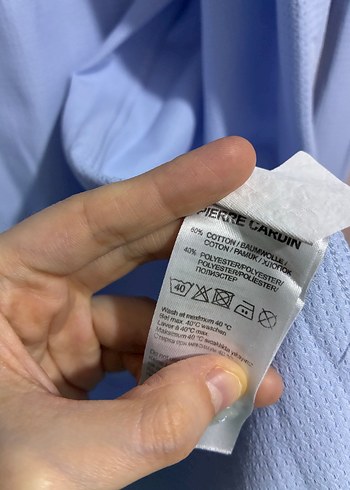 Pierre Cardin Mavi pamuklu Erkek Gömlek, Düğmeli, Regular Fit - Görsel 4