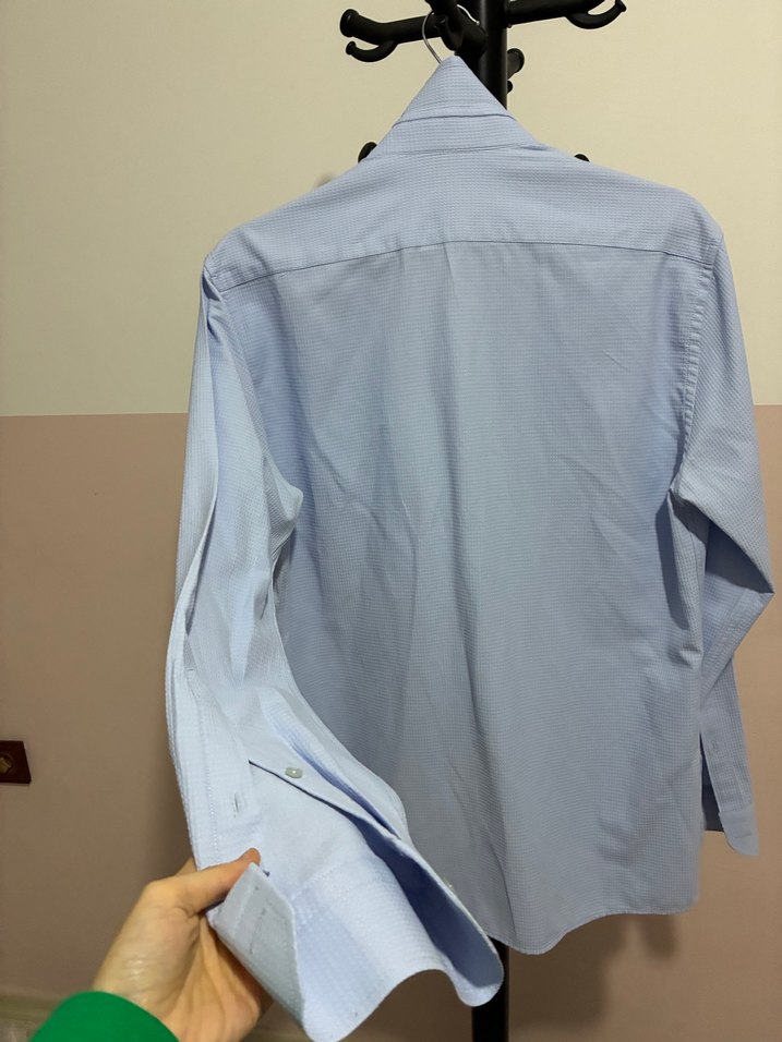 Pierre Cardin Mavi pamuklu Erkek Gömlek, Düğmeli, Regular Fit - Görsel 2