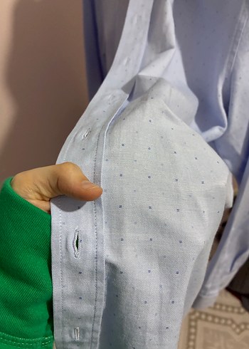 Erkek Mavi Düğmeli Uzun Kollu Gömlek Pierre cardin - Görsel 5