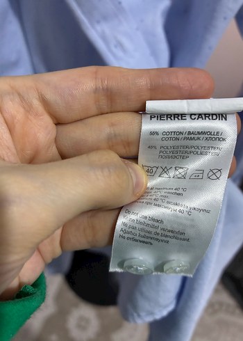 Erkek Mavi Düğmeli Uzun Kollu Gömlek Pierre cardin - Görsel 10