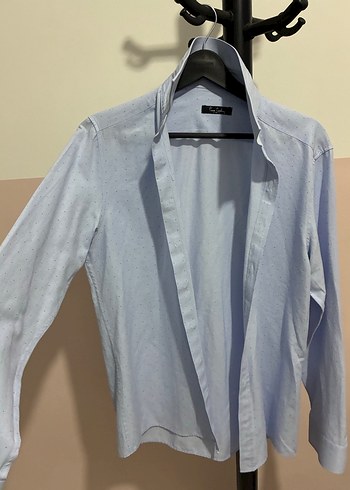 Erkek Mavi Düğmeli Uzun Kollu Gömlek Pierre cardin - Görsel 4