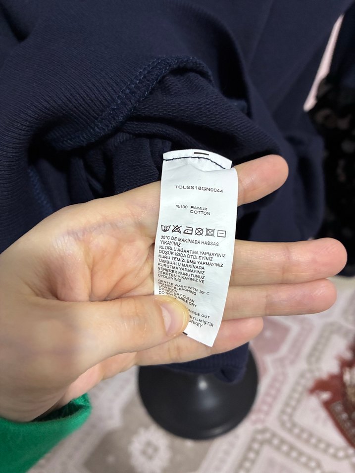 Kadın Lacivert Uzun Kollu Sweatshirt payetli - Görsel 2