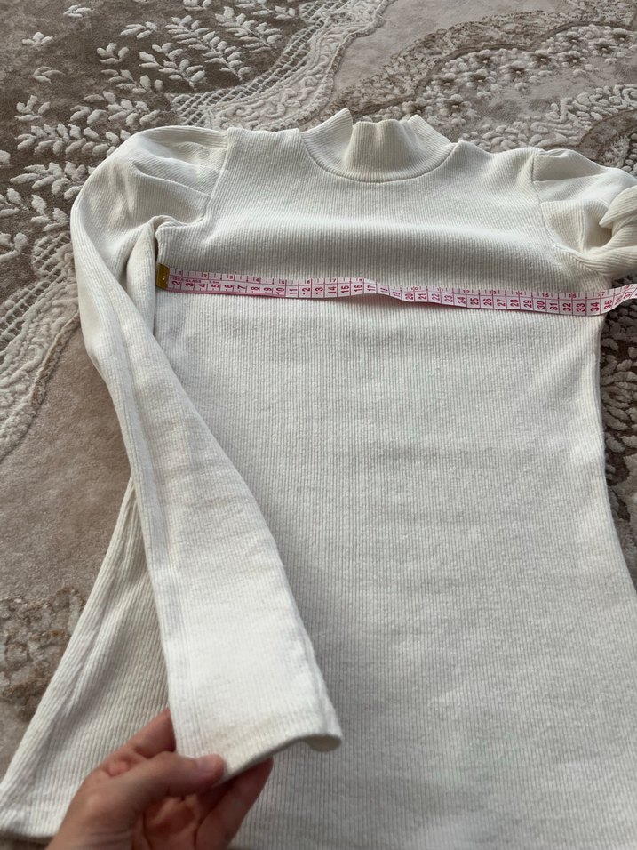 Olalook Kadın Ekru Balıkçı Yaka Fitilli bluz - Görsel 4