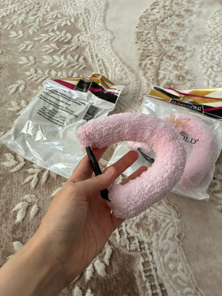 2li Pudra Pembe peluş sünger Saç Rulosu Seti — görsel 9/10