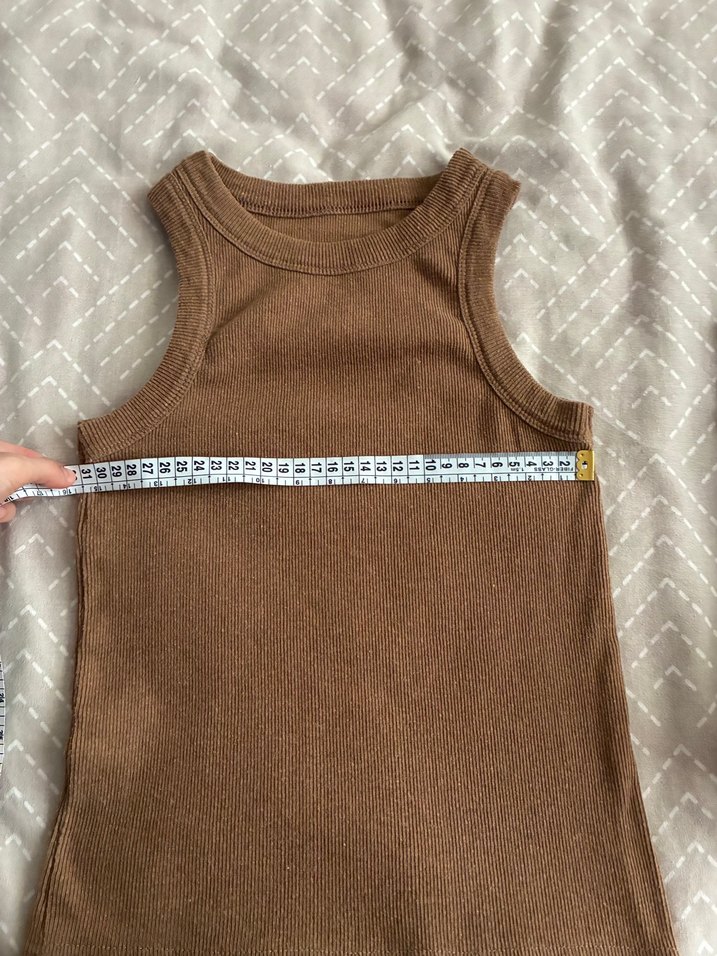 Kahverengi Kolsuz Yüksek Yakalı crop Atlet - Görsel 2