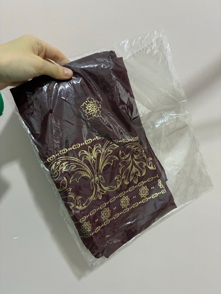 Bordo gold baskılı Parlak büyük boy şifon eşarp Örtü — görsel 9/11