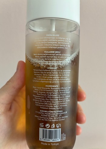 JEONJU Biberiye Mayası suyu Saç Besleyici sprey - Görsel 7