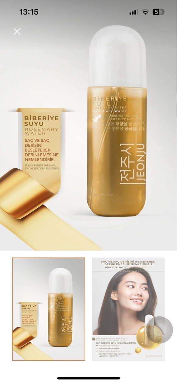 JEONJU Biberiye Mayası suyu Saç Besleyici sprey - Görsel 3