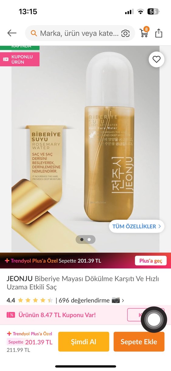 JEONJU Biberiye Mayası suyu Saç Besleyici sprey - Görsel 2