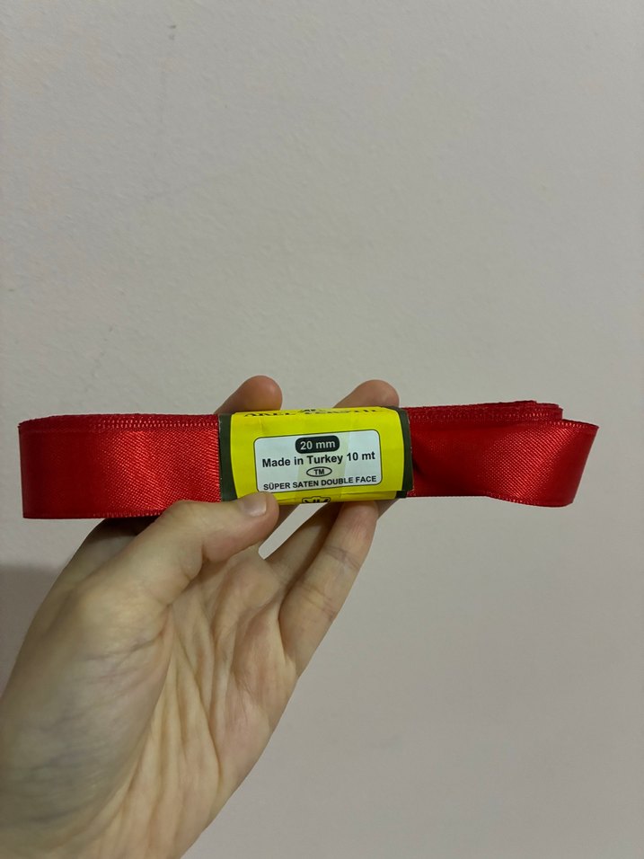 Kırmızı Altın Desenli kese &  10 mt kurdele  Paketi — görsel 10/15