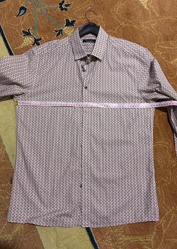 Desenli Uzun Kollu Düğmeli Erkek Gömlek Pierre cardin m beden - Görsel 9