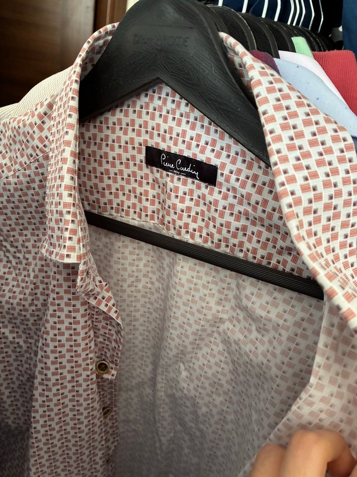 Desenli Uzun Kollu Düğmeli Erkek Gömlek Pierre cardin m beden - Görsel 4